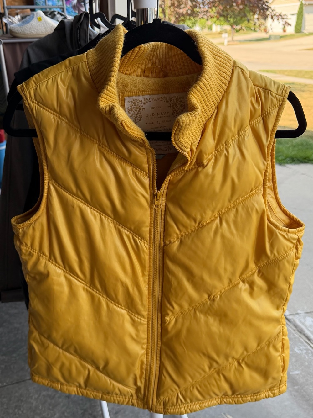 Old Navy Yellow Quilted Puffer Vest